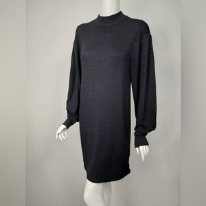 Rag & Bone Knit Mock Neck Puff Sleeve Short Dress